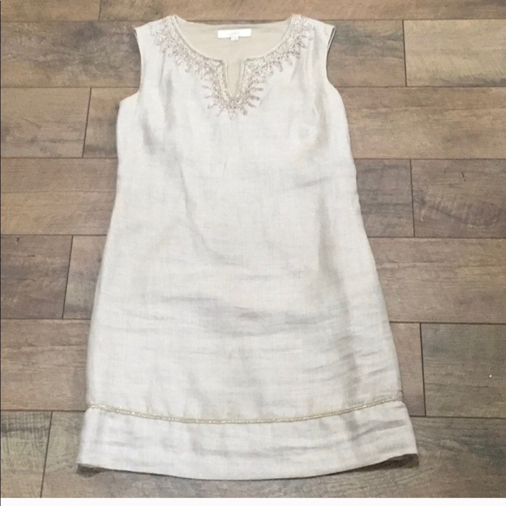 LOFT Linen Beige Dress